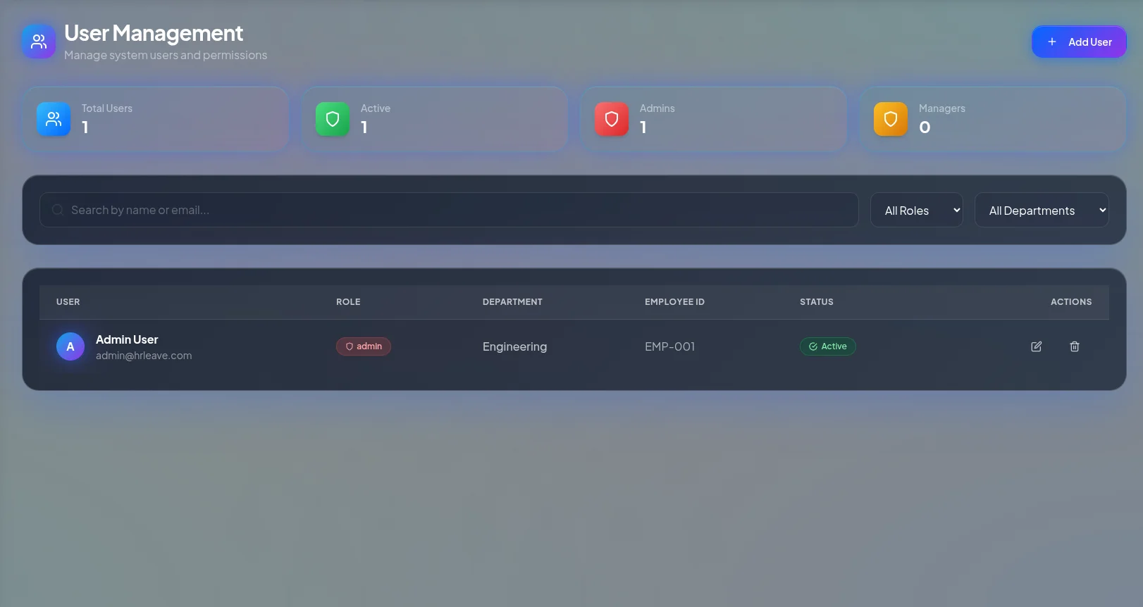 HR Leave Management - Personel Yönetimi ve Üye Listesi Arayüzü